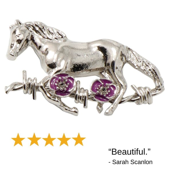 Purple Poppy Horse Brooch (2)